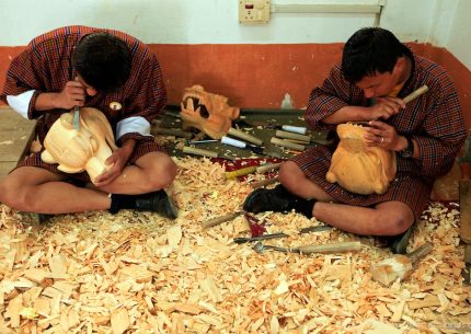 WOOD CARVING IN TRASHI YANGTSE